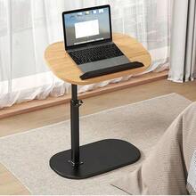This Desktop Features 360-Degree Rotation And Adjustable Height, Set Upon A Stylish, Minimalist Metal Frame And A Sturdy, Durable Wooden Surface That Remains Stable And Wobble-Free. This Portable, Lightweight Side Table Is Ideal - Multicolor - View 4