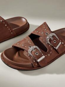 Solecia Ladies Commuter Fashion Versatile Daily Travel Casual Sandals - Coffee Brown - View 5
