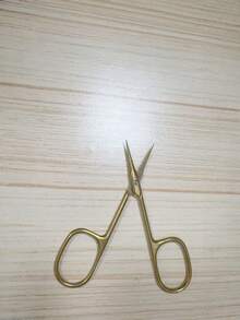 1pc Stainless Steel Gold Cuticle Nipper,Cuticle Trimming Eyebrow Scissors, Pointed Nail Scissors. - Gold - View 6