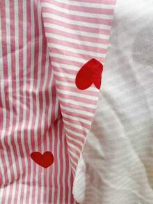ZzzCrew Pink Striped Knitted Mini Dress With Red Hearts And Ruffle Hem Spaghetti Strap Sleeveless Casual Young Night Dress Club Dress Women Sexy Summer Dress - Pink - View 9