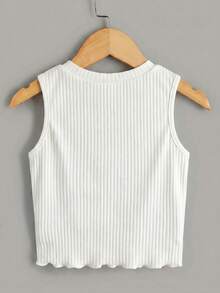 SHEIN Young Girl Knit Solid Color Round Neck Casual Tank Top 3pcs Set - Multicolor - View 3