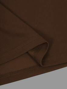 Manfinity Dauomo Men's Summer Casual Solid Color Short Sleeve T-Shirt Vacation Dark Brown - Chocolate Brown - View 5