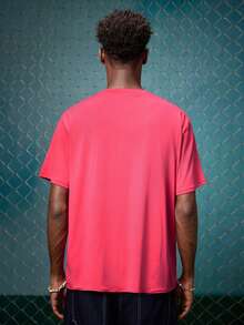 EVRINFINITE Men's Standard Size Letter Print Round Neck Short Sleeve Casual T-Shirt World Cup Soccer 2026, Couple Matching Outfit Vacation. - Hot Pink - View 2