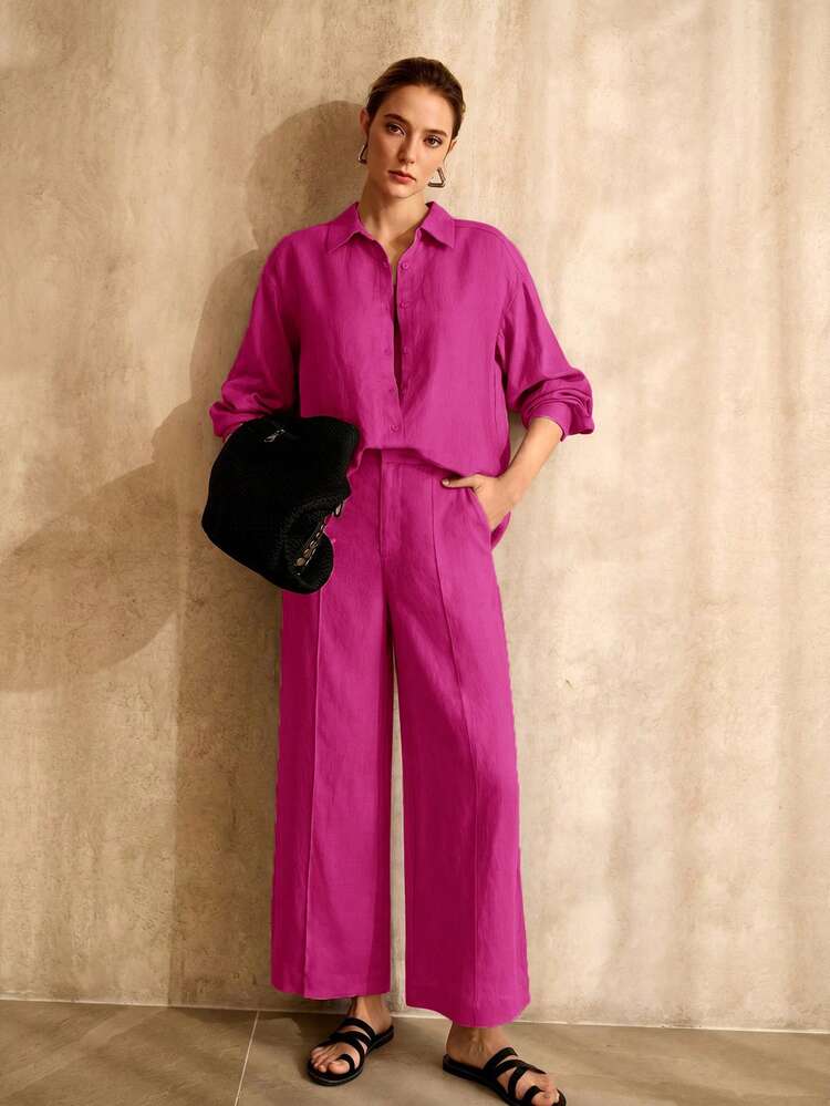 WOMEN'S LINEN COMFORTABLE LONG SLEEVE LOOSE SHIRT