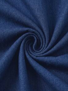 EMERY ROSE EMERY ROSE Blusa de mezclilla versátil con botones y puños con volantes para mujer de talla grande - Azul - Ver 6