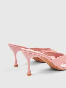 Sleekvia Women's Thin High-Heeled Sandals, Square Toe, Cut-Out One-Piece, Elegant, Sexy, Comfortable For Commuting Summer - Pink - View 7