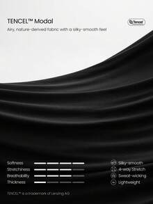 GLOWMODE TENCEL™ Modal All In Flow Silky Lightweight Fix Fit Waist Length Long Sleeve Top Daily Casual Wear - Black - View 4