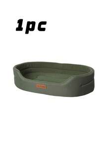 1pc Pet Bed – Removable & Washable, All-Season Semi-Enclosed Design For Small & Large Dogs - Army Green - View 8