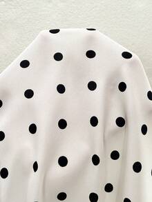 Lounesse Plus Size 2-Piece Set Women's Polka Dot Design 2-Piece Set Daily Commute Vacation Plus Size Polka Dot Dress Sleeveless Top Plus Skirt 2-Piece Set - Black and White - View 7