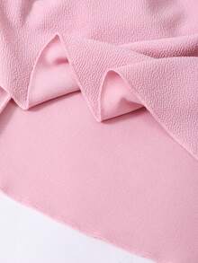 SHEIN Elladie kids 女童优雅纯色3D珍珠蝴蝶结吊带裙，腰部褶皱设计，新款春夏款，适合外出、聚会、旅行、度假 - 粉色 - 查看 8