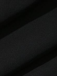DAZY Đồ bơi nữ một mảnh dạng quần short phong cách casual đi nghỉ dưỡng, tay raglan ngắn, có khóa kéo trước ngực - màu đen - Xem 6