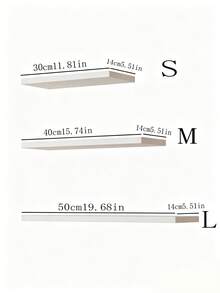 1個免鑽孔直式隔斷牆書架，牆面書籍與綠植小物品收納架，宿舍壁掛式書架收納，木板牆面收納架，牆面書架 - 白色 - 查看 2