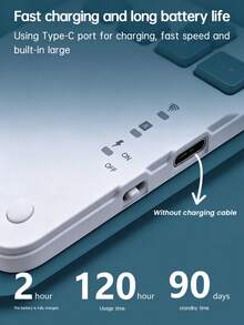 Teckwe Wireless Keyboard, Rechargeable, Touchpad, MiniKeyboard With Touch, Compatible With IPadTablets150mAh - View 4