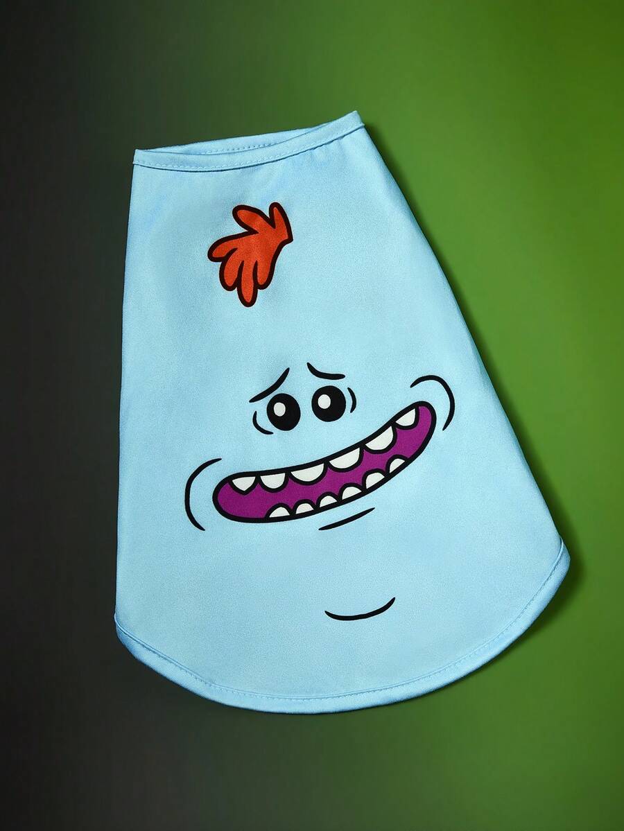 Rick and Morty X SHEIN 1件 Mr. Meeseeks 可愛卡通寵物背心,四季透氣無袖狗貓背心,趣味藍臉印花寵物上衣,XXS-XXXXXL 多種尺寸適用於小型中型大型犬貓,寵物主人與粉絲的完美禮物 - 藍色 - 查看 1
