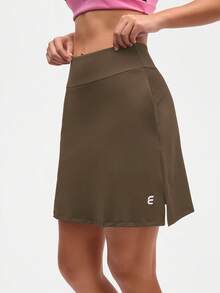Gameset SHEIN Sport New Versatile High-End Women's Sports Running Skirt - Coffee Brown - View 7