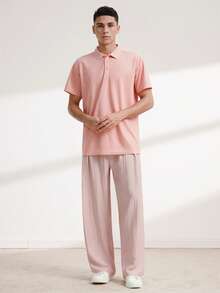 Driftmere 2026夏季男士男友風 Polo 衫－快乾絲般領口｜尺寸範圍 (XS-XXL)｜超輕量透氣，適合高爾夫/戶外/商務/休閒場合運動健身房鍛鍊 - 粉色 - 查看 7