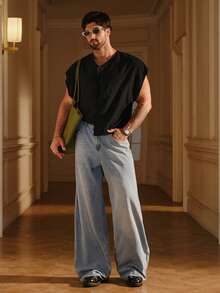 SIGLOCORE Men's  Casual Versatile Daily Outing Top - Black - View 3