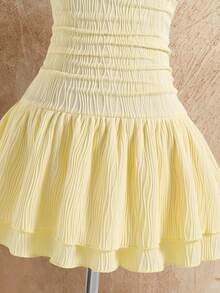 Sparklyn Vestido de cuello halter con decoración de estrellas de mar y conchas para niñas preadolescentes - Albaricoque - Ver 6