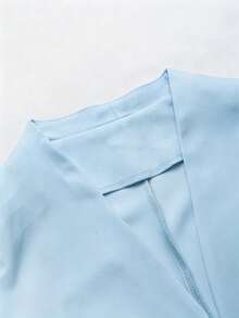 Franclia Plus Size Women's Spring/Autumn Elegant Set Elegant High-End Blazer Round Neck Beaded Sleeveless Dress 2 Pieces Set Wedding Brunch Light Blue Fall - Baby Blue - View 5