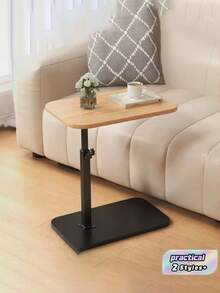 This Desktop Features 360-Degree Rotation And Adjustable Height, Set Upon A Stylish, Minimalist Metal Frame And A Sturdy, Durable Wooden Surface That Remains Stable And Wobble-Free. This Portable, Lightweight Side Table Is Ideal - Multicolor - View 1