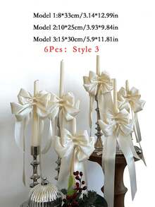 6/12 Stücke Satin Ballet-Stil Schleifen Dekorative Bänder Elegante Geschenkverpackung für Hochzeitstorte Flasche Kerzenhalter Dekoration Muttertag Geburtstagsparty Parfümbox Dekoration Hochzeitszubehör Must-Haves - Bogen - Übersicht 20