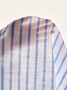 TONEVAULT Men's Summer Casual Tropical Linen-Like Sleeveless Shirt Vacation Blue And White Stripe - Blue - View 5