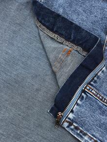 Slaydiva Summer New Arrival Zipper Closure Slim Fit Denim Jacket - Blue - View 9