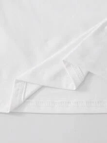 SHEIN 2pcs/Set Teen Short Sleeve & Long Pants Set, Minimalist Pure White With Pony Print, Suitable For Spring/Summer, Sports & Commuting - White - View 8