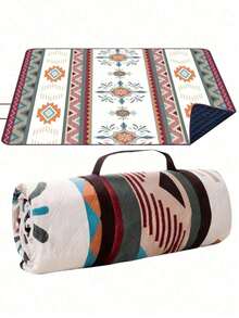 Large Outdoor Picnic Blanket - Waterproof & Sandproof Beach Mat For Family. Foldable PortableCamping Mat For Grass, Travel, Hiking - Green - View 10