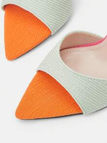 Glitzique Mujer con banda única Sandalias con tacón delgado , de moda verde de tela Sandalias planas para verano - Multicolor - Ver 9