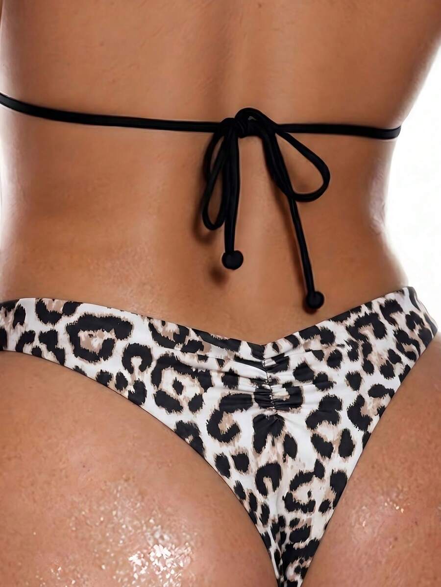 Swim Basics Celana Bikini Motif Leopard yang Modis untuk Musim Panas - MultiWarna - View 1