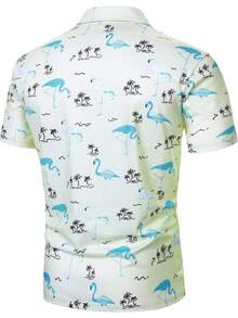Manfinity Homme 男士夏季休閒全身印花短袖 Polo 衫 - 彩色 - 查看 2