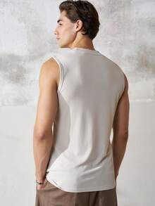 Airaco Camiseta de cuello alto acanalada estilo vintage para vacaciones de verano - Albaricoque - Ver 2