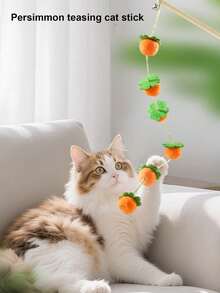 Fruit Laden Tomato Cat Toy, Felt Bell, Persimmon Cat Toy, Pet Toy - Multicolor - View 5