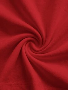 Tseoso 95%棉荷葉邊短袖女款T恤紅色適合夏季 - 紅色 - 查看 8