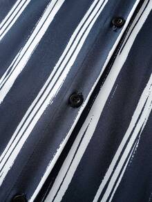 EMERY ROSE Women's Vacation Casual Striped Front Button Dress - Multicolor - View 4