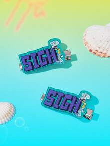 SpongeBob SquarePants | SHEIN 4Pcs SpongeBob Contrast Cartoon Hairpin - Multicolor - View 6
