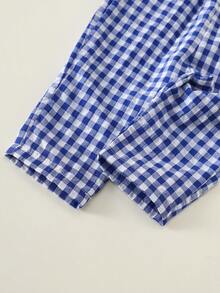 SHEIN Baby Boy Plaid Woven Long Pants, Casual Summer Vacation Suitable For Daily Outings, Holidays - Multicolor - View 7