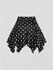 Sweetra Falda de Talla Grande con Dobladillo Asimétrico Romántico - Multicolor - Ver 2