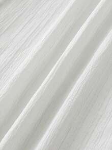 SHEIN Teen Girls Casual Vacation White Woven Textured Bow Decor Loose Wide Leg Long Pants - White - View 5