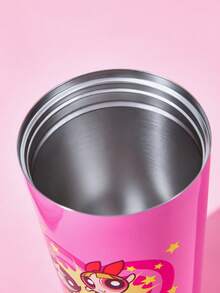 THE POWERPUFF GIRLS X SHEIN 500ml /16 Oz 真空保溫不鏽鋼杯，1個防漏蓋，適用於熱飲/冷飲，適用於大多數杯架，禮物靈感，派對，節日，情人節 - 玫紅色 - 查看 5