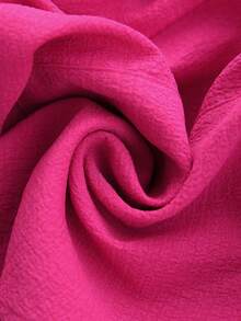 EMERY ROSE Pantalones cortos casuales de talla grande de unicolor con cintura de bolsa de papel y bolsillo en diagonal - Rosa Fucsia - Ver 3