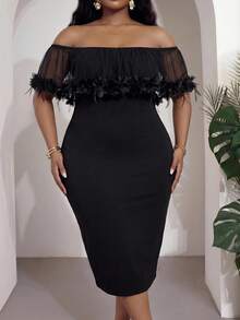 Veslaya 2026 Spring Summer Women's Plus Size New Music Festival Anniversary Graduation Season Basic Versatile Cruise Travel Sexy Beach Cocktail Elegant Black - Black - View 6