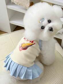 PETSIN 1PC New Cartoon Pet Vest, Spring Summer Clothes For Small Dogs Cats Teddy Pomeranian Poodle - Baby Blue - View 13