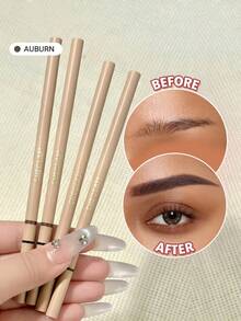 SHEGLAM Insta-Fill Brow Pencil-Dark Brown Long Lasting Auto Eyebrow Pen Sweat-Proof Anti-Oil Non-Sticky Ultra-Slim Eyebrow Makeup - Dark Brown - View 2