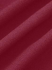 Sweetra Celana Panjang Wanita Model Kaki Lebar dengan Desain Gesper Logam di Pinggang - Burgundy - View 6
