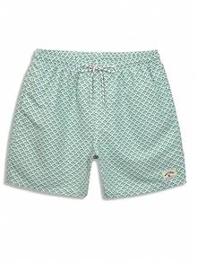 Manfinity Swimmode Men's Plus Size All-Over Print Beach Shorts Holiday / Vacation / Beach / Hawaii / Tropical / Swim /  Bathing - Green - View 6