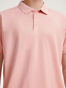 Driftmere 2026夏季男士男友風 Polo 衫－快乾絲般領口｜尺寸範圍 (XS-XXL)｜超輕量透氣，適合高爾夫/戶外/商務/休閒場合運動健身房鍛鍊 - 粉色 - 查看 5