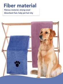 1/2/4pcs Pet Towels, Quick-Drying Microfiber, Absorbent Towels, Pet Bath Towels, Dog Scrubbing Towels, Embroidered Process. - Multicolor - View 2