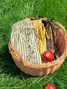 Comfortcana Women's Summer Casual Plaid & Striped Shorts 3pcs Set - Multicolor - View 6